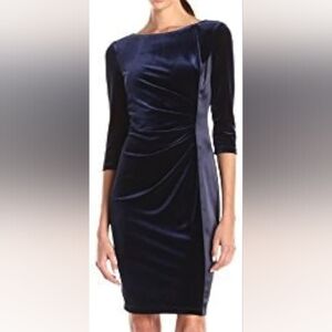 Vince Camuto sz 4 dark navy blue velvet cocktail evening dress